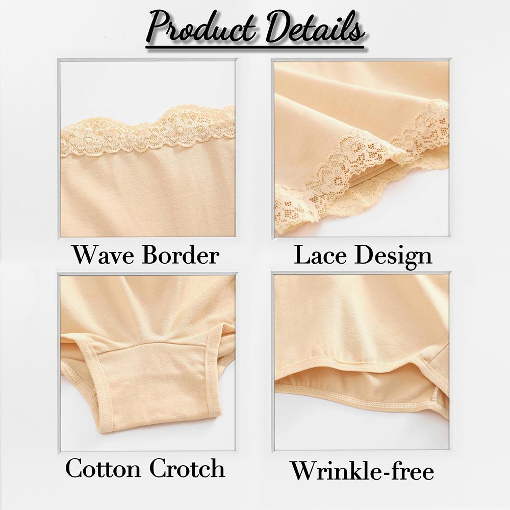 FINETOO 6pcs Boyshort Underwear for Women Cotton Boxer Briefs Full Coverage Ladies BoyShorts Panties Lace Wave Design Sweet Ladies Panties S-2XL FINETOO 6pcs Boyshort Underwear for Women Cotton Boxer Briefs Full Coverage Ladies BoyShorts Panties Lace Wave Design Sweet Ladies Panties S-2XL