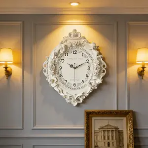 Resin material Decoration  European Living Room Bedroom Hotel Restaurant Silent Wall Clock