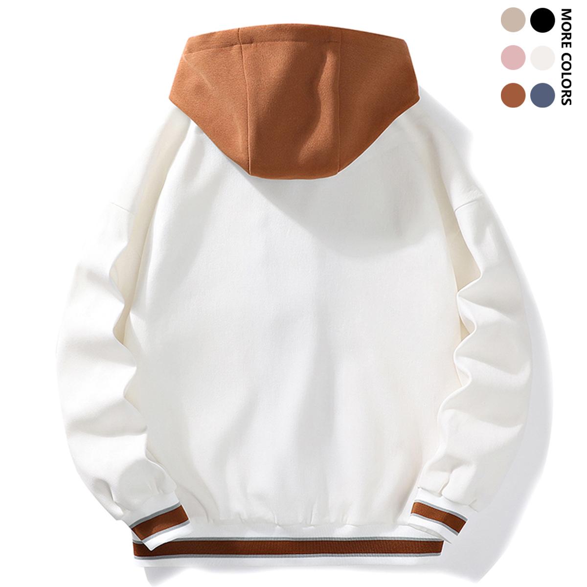 Men's Hooded Jacket - Loose Fit Street Style Coat - Button Front Closure - Non-Stretch Fabric - Urban Casual Jacket, Fashionable Designer