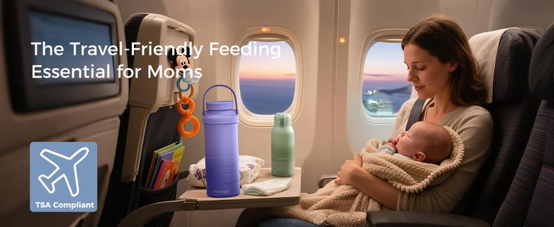 Momcozy 22oz Portable Breast Milk Cooler for On-the-Go, 360° Complete Cooling for 24 Hours, Spacious Travel Breastmilk Chiller with 2 Baby Bottles for Storage【B】