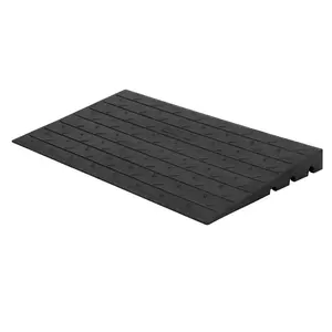 Garvee 1.6" Rise Heavy Duty Rubber Wheelchair Ramp for Doorways, 35.4" Wide Non-Slip Threshold Ramp, Adjustable and Cuttable Entry Ramp Supporting Up to 33,069 Lbs for Wheelchairs, Scooters, Homes, and Driveways