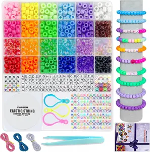 Bracelet Making Kit 1000PCS Friendship Jewelry Necklace Bracelet kit  9mm Pony Beads Bracelet Making Beads