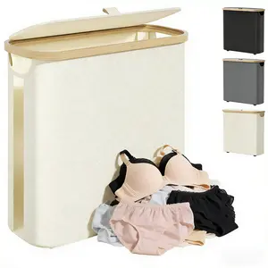 Multi-Purpose Foldable Underwear Storage Basket with Lid, Large Capacity Organizer for Bras, Socks, Lingerie & More, Freestanding Closet/Dorm/Bedroom