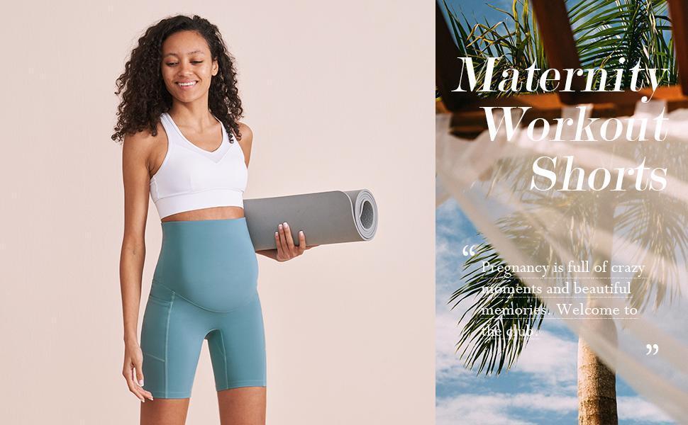 POSHDIVAH 3 Pack Maternity Biker Shorts Over The Belly Summer Comfy Pregnancy Yoga Active Workout Athletic Short Pants 5"/8" summer clothes