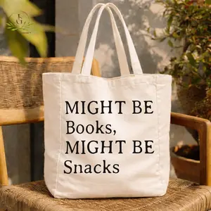 Might Be Books, Might Be Snacks 10oz Tote Bag, Snack Lover Gift, Book Bag, Back To School Bag, Book Bag Gift, Bookworm Gift, Tote Bag For School