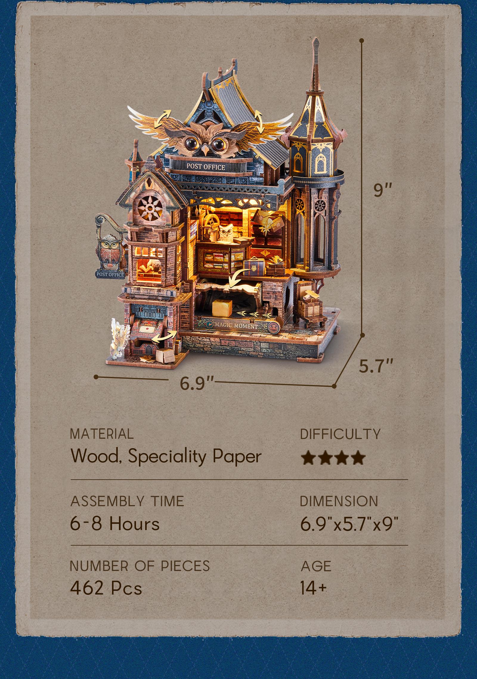 SummerVibes】FUNPOLA LED 3D Wood Puzzle Owl Post Office-Mechanical