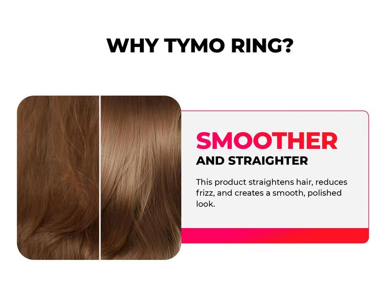 TYMO RING - Hair Straightener Comb, Styling Tool for Frizz-Free Hair, Straightening Brush with Ceramic Coating, Fast Heat-Up, Springtok, Comfort