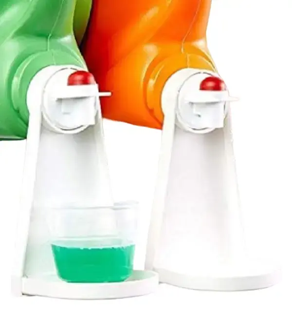 Pack of Two Liquid Laundry Detergent and Fabric Softener Dispensers - No More Drips or Mess, Fits Most Economy Sized Bottles