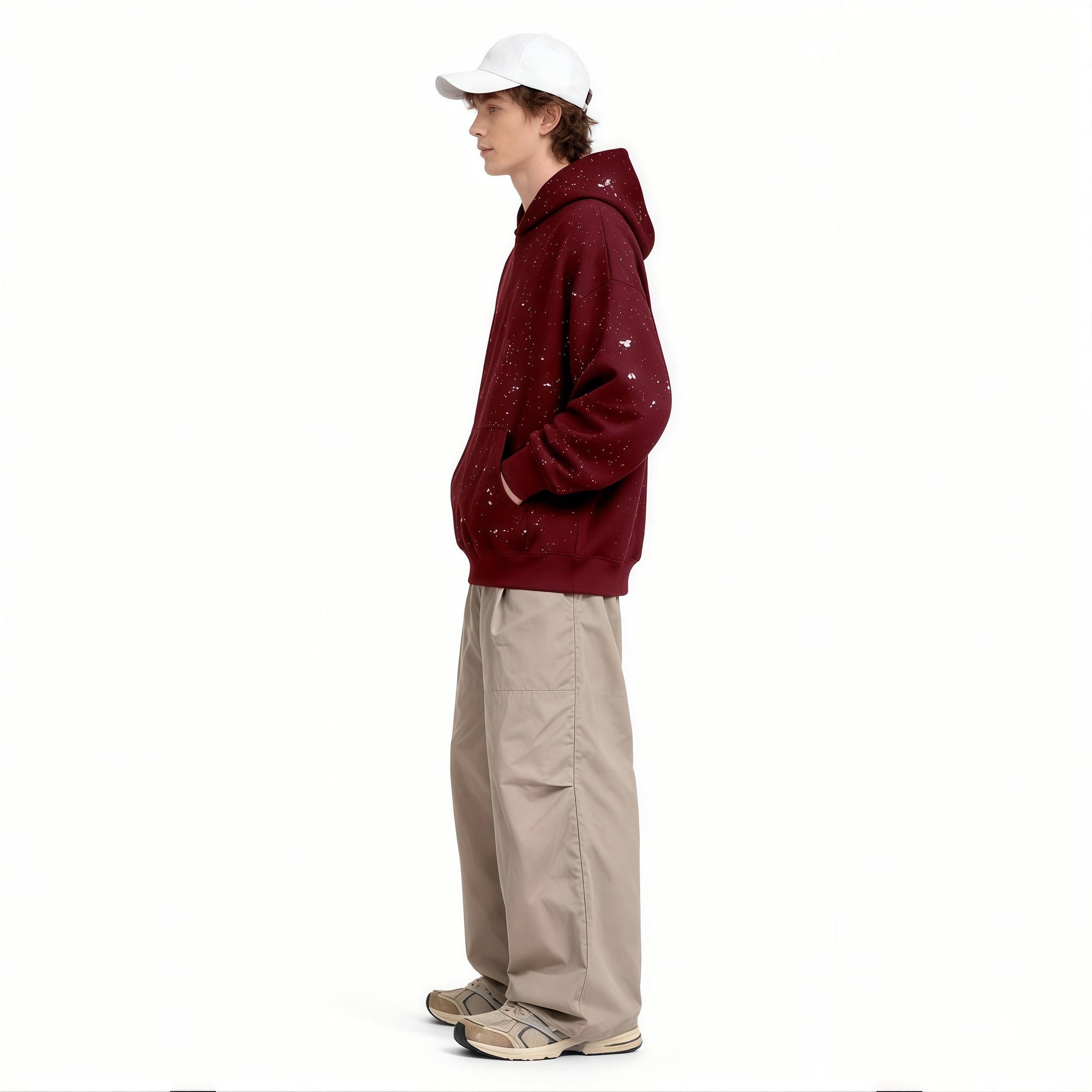 TELLFUN  Y2K Sequined Pullover Hoodie - Fashionable Casual Long-Sleeved Menswear Top with Pockets, Loose-Fitting Y2K Galaxy Sweatshirt for Autumn & Winter