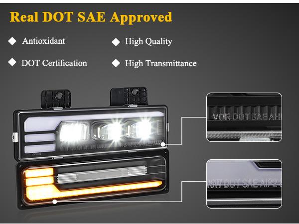 Partsam LED Headlights Assembly DOT Approved for Silverado C/K 1500/2500/3500 88-98, 6500K with Sequential Turn Signal, Start Animation DRL, Hi/Low Beam