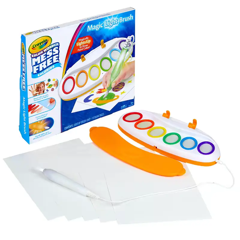 Magic Light Brush Mess-Free Coloring Set for Kids, Light-Up Painting Brush with Color Board, No-Mess Drawing Activity Toy for Toddlers Ages 3+