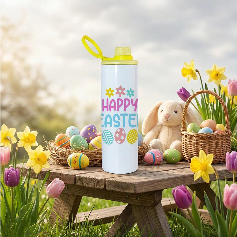 FECBK 20oz Stainless Steel Sublimation Sports Tumbler, Bulk 10pcs/Carton, Rubber bottom, Shrink Wrapped with Heat Resistant Tape for DIY & Small Business