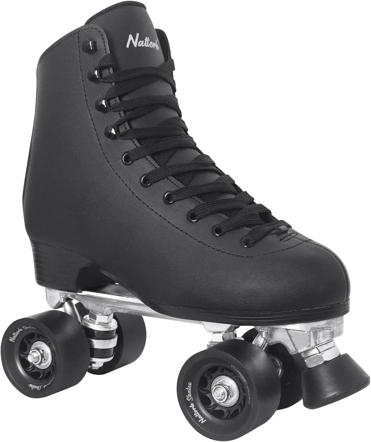 Nattork Women Quad Roller Skates, PU Leather High-top Double Row 4 Wheels Skates, Adult Beginner Roller Skates, Durable & Stable, Indoor Outdoor Universal Classic Quad Skates for Daily Skating, Recreation & Leisure Activities