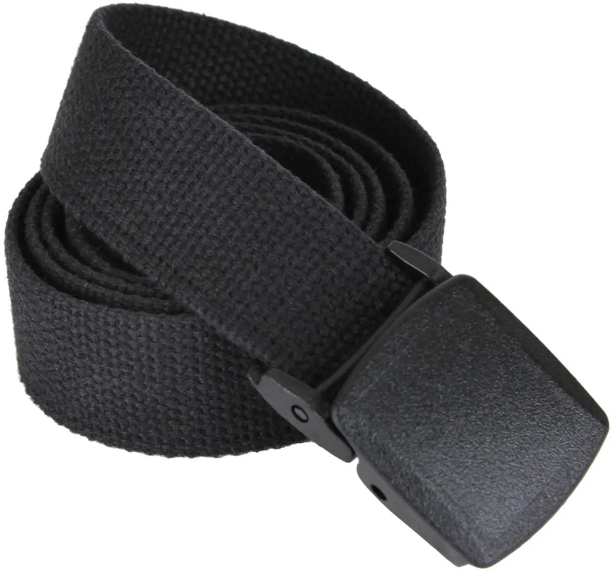 Unisex Military Look Cotton Web Belt - 1 ¼” Wide, 54 in Trim-to-Fit Strap, Durable Plastic Buckle, Metal Detector Safe for Travel & Metal Detectors