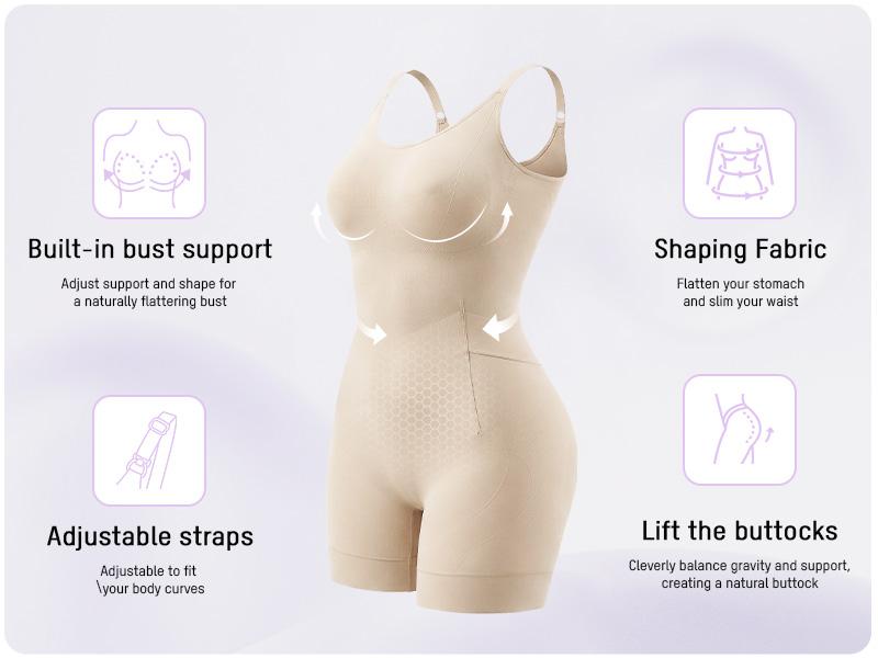 SHECURVE Easyslide Shapewear Tummy Control Butt Lifter Faja Back Pull Down Bodysuit Scruntch with Back Bone Support & Cotton Gusset for Women Postpartum Everyday Summervibes Fajas Body Shaping Underwear #SummerVibes