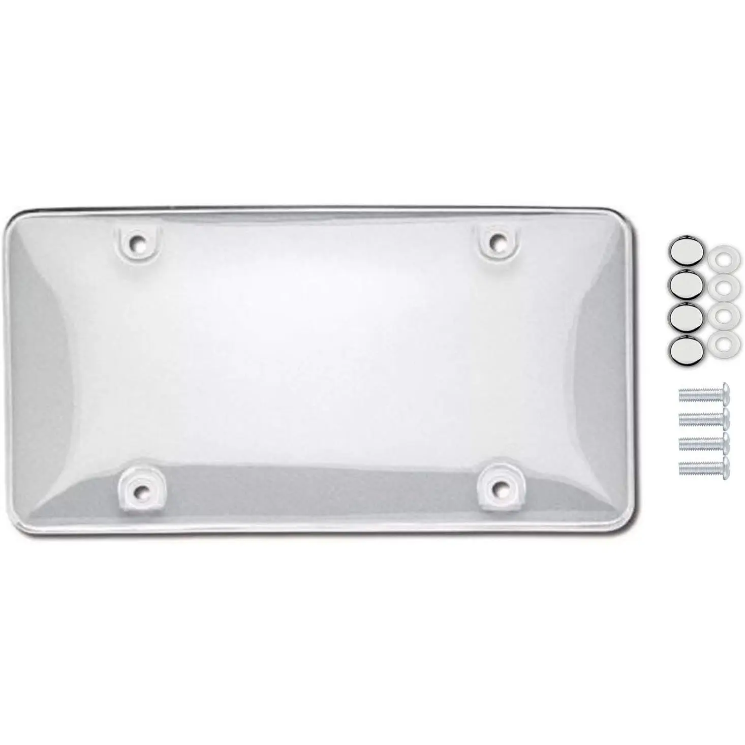 Car License Plates Shields1 Pack Clear Bubble Design Novelty Plate Covers to Fit Any Standard US Plates, Unbreakable Frame Covers to Protect Front, Back, Screws Included