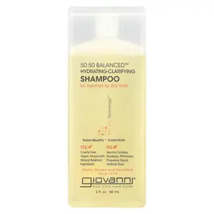 Giovanni 50:50 Balanced™, Hydrating-Clarifying Shampoo, For Normal to Dry Hair, 2 fl oz (60 ml)