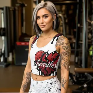 Heartless Crop Top | Bold All-Over Print | Cocome Couture