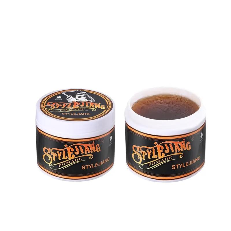 STYLEJIANG Strong Hold Pomade 4oz Water-Soluble Wax for Curly Thick Stubborn Hair Long Lasting Shine Fresh Scent Men's Hair Care