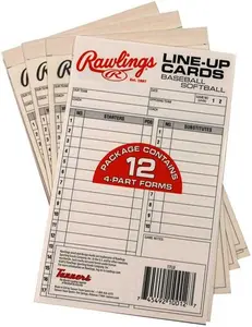 Rawlings | SYSTEM-17 Lineup Card Refill Pack | Baseball/Softball | Four-Part Lineup Cards