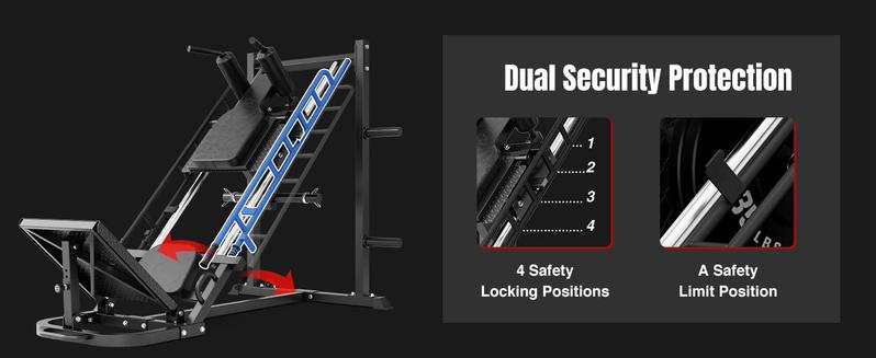 Dripex Leg Press Machine – Home Gym Leg Press & Hack Squat Combo, Adjustable, Roller Bearing, 4 Weight Plate Holders for Full Lower Body Workout