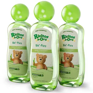 Ricitos de Oro Bio-Pure Baby Shampoo - Fortifies Hair, Adds Shine & Softness, Tear-Free Formula, Includes Rattle Cup, Gentle Daily Use, Ideal for Baby Hair Care, 250 ml, 3-Pack