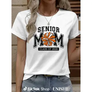 Class Of 2026 Senior Mom Pom Pom Cheerleading T-Shirt