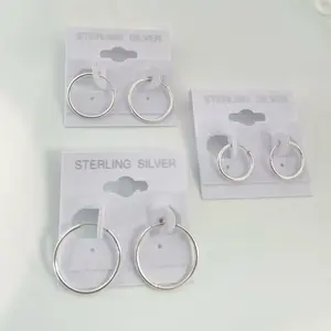 Sterling Silver 925 Endless Tube Hoop Earrings 11mm 15mm 17mm Thickness 1.3 mm
