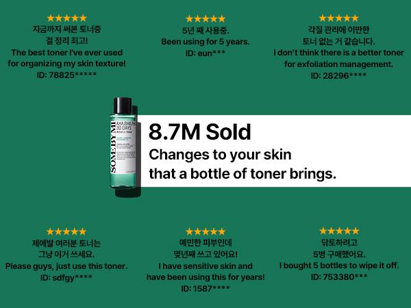 AHA BHA PHA 30 Days Miracle Toner 5.07oz - Mild Exfoliating Salicylic Acid Korean Toner - Gently Removes Dead Skin - Korean Skin Care Trouble Soothing