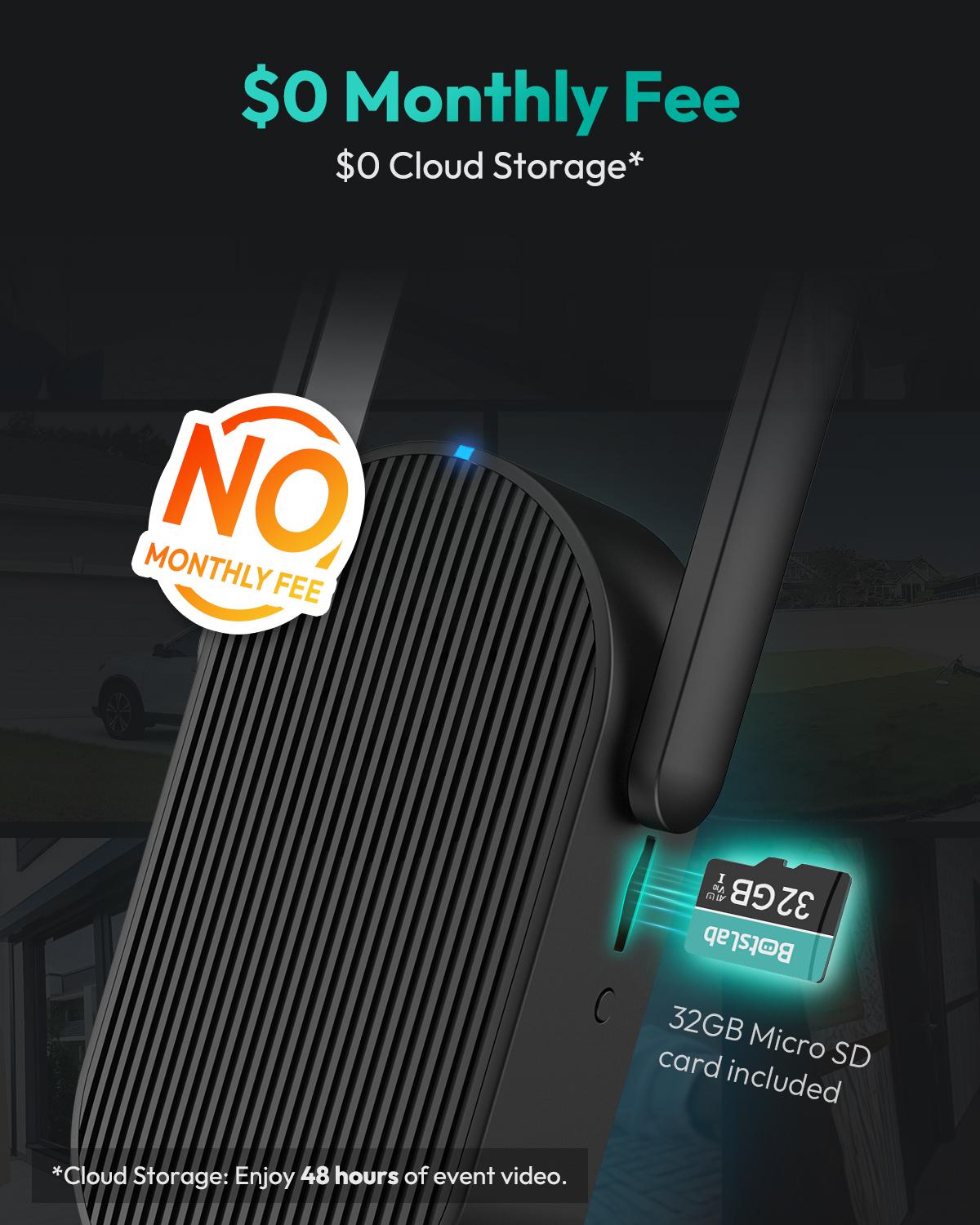 Botslab 2K Doorbell Camera Wireless 180° View 2-Way Audio AI Notifications 5200mAh Battery 2.4Ghz WiFi Secure Storage No Subscriptions Real-Time Communication