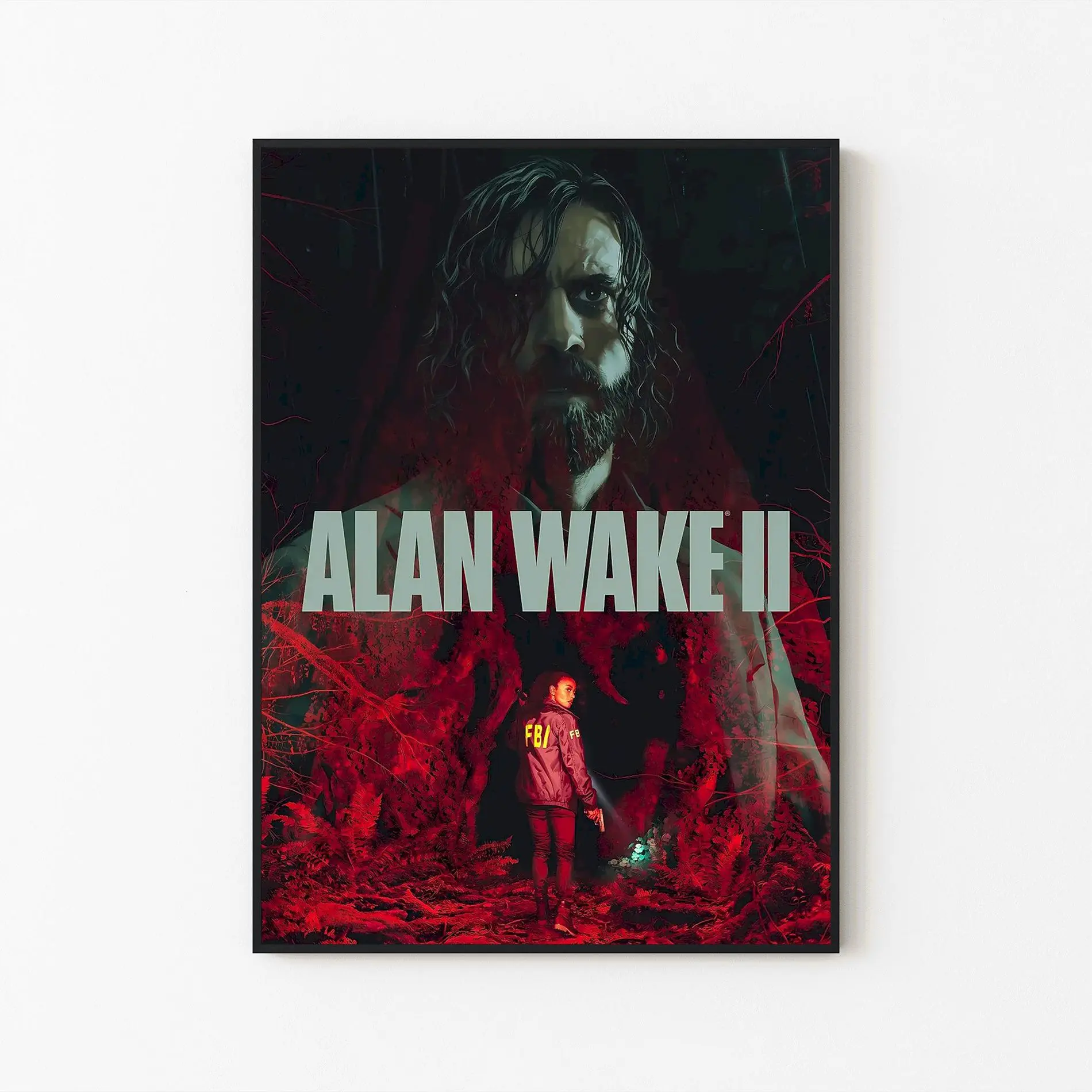 Alan Wake II Game Poster, Survival Horror Video Game Wall Art, Dark Thriller Artwork, Gamer Room Decor, Gift for Horror Game Fans