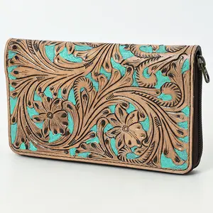 OHLAY Wallet Hand Tooled Genuine Leather Women Bag Western Handbag Purse | Womens Handbags |Leather Belt for Summer
