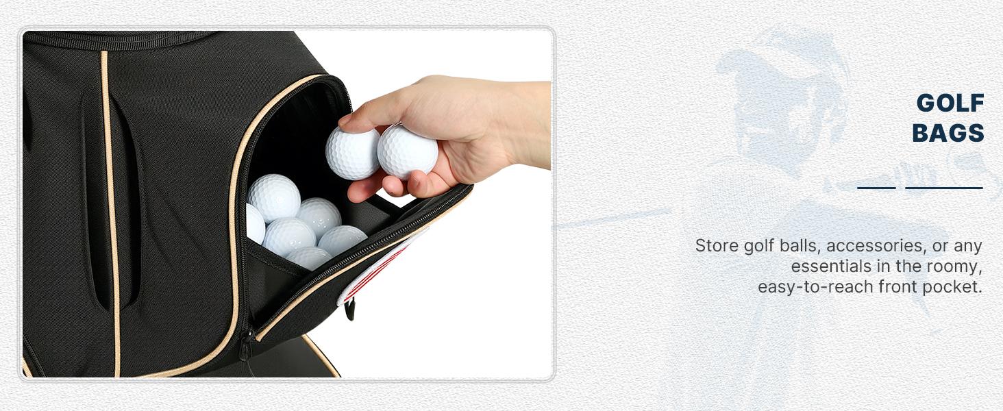 uniHimal 003 T-Lock Silent Golf Cart Bag with 14 Way Organizer Divider Top, Oversized Grips Well, Premium Soundless Cart Bag with Handles and Rain Cover