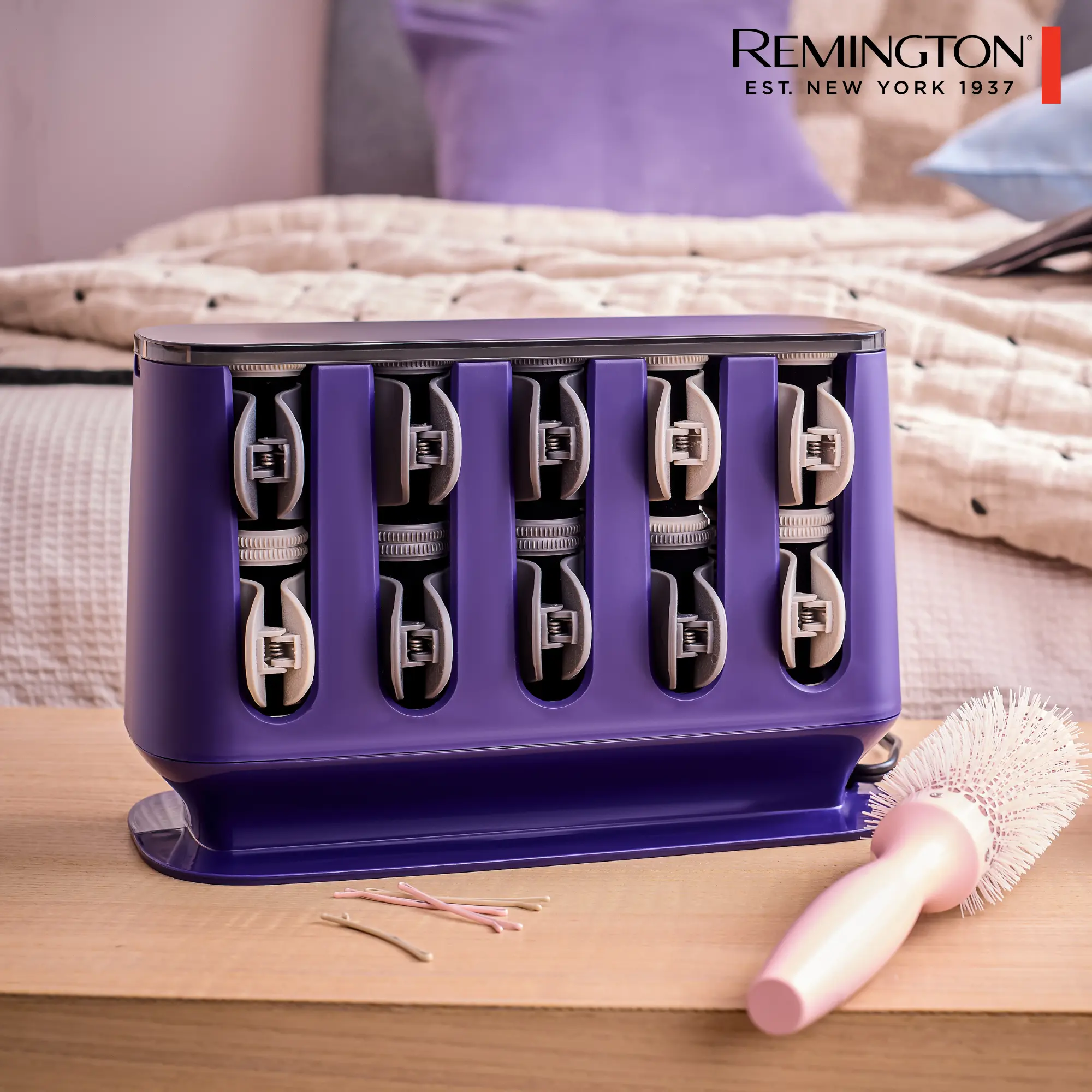 Remington Gloss Hair Setters, Hot Rollers, Infused with Micro-Conditioners to Add Shine As You Style, 20 x Rollers, in 2 sizes, Easy Use Clips, Velvet Rollers For Non-Stick Curling, Haircare