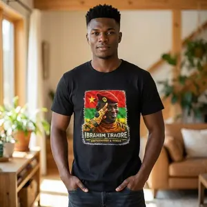 Burkina Faso Flag Salute Portrait Graphic Tee – Patriotic Shirt