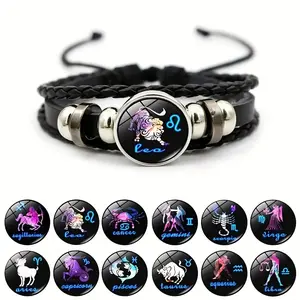 Personalized Zodiac Sign Bracelet -Manifestation Leo Aries Taurus Gemini Cancer Virgo libra Scorpio Sagittarius Capricorn Aquarius Pisces.Adjustable Multilayer Spirit Bracelets Valentine's Day gifts Couples Bracelets womentrendy bracelet