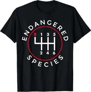 Endangered Species Manual Gearbox Stick Shift 6 Speed T-Shirt
