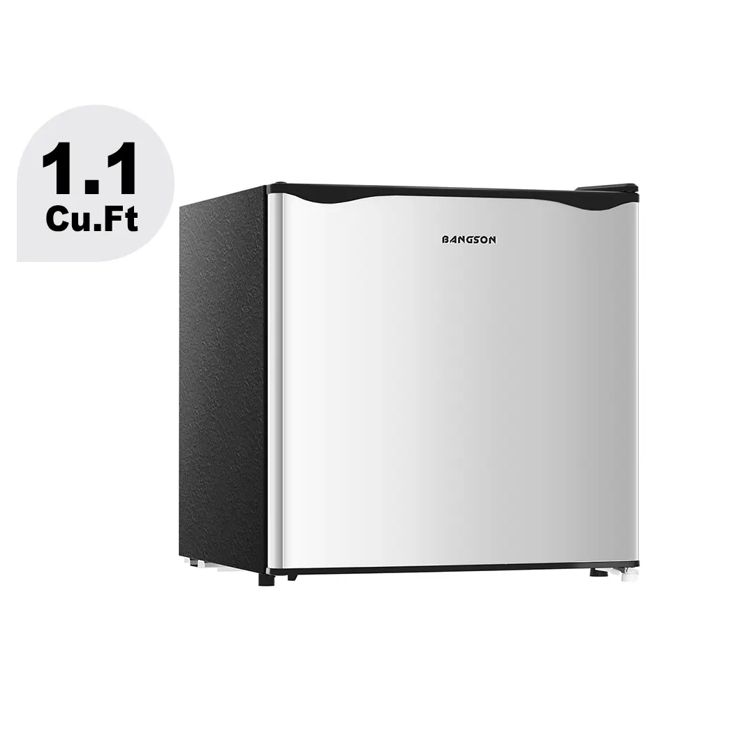 BANGSON 1.1 Cu.ft Portable Freezer - Travel Fridge, Compact Upright Freestanding Single Door, 18.5in Easy to Move, 18.5x18x19.1in, Reversible Door, Adjustable Thermostat, Energy-Efficient, Quiet, Milk-Safe Cold Zone, Modern Look for Dorms & Small Spaces
