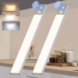 Quntis LED Under Cabinet Lighting Rechargeable Wireless Motion Sensor Light Indoor 2 Pack 12" 3000-6000K Dimmable Closet Lights Battery Operated Magnetic Stick on Under Counter Lights