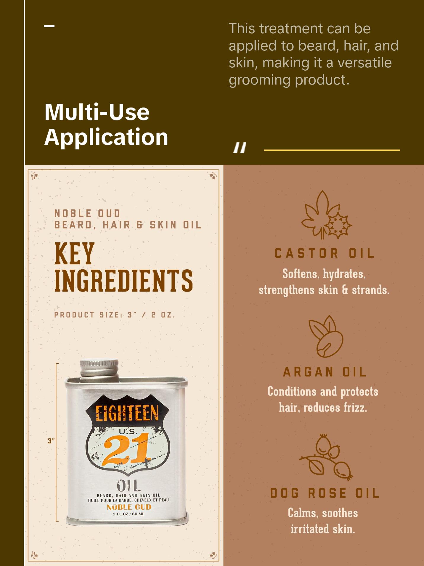 Noble Oud Beard, Hair and Skin Oil