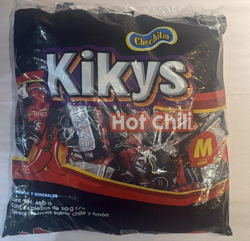 Chechitos Botaneros . Individual bags. Each bag comes with 24 individual bags. Choose from Chechos Cheddar flavor and Kikys Hot Chili. Chechitos Botaneros . Individual bags. Each bag comes with 24 individual bags. Choose from Chechos Cheddar flavor and Kikys Hot Chili.