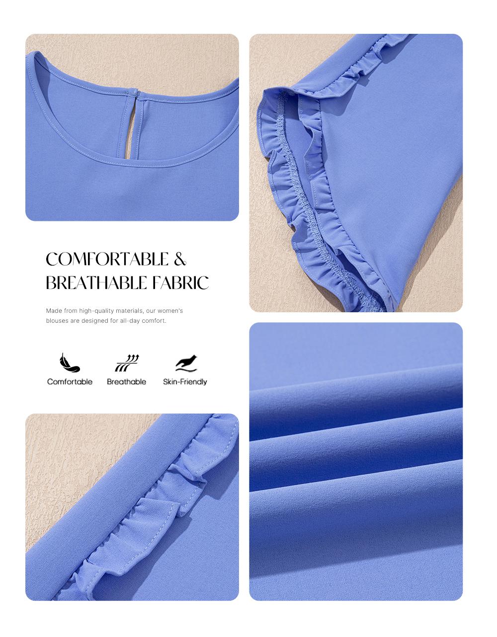 EVALESS 3/4 Long Sleeve Womens Tops Dressy Casual Lightweight Loose Blouses Crew Neck Ruffle Sleeve Shirts Business Work Tops 2026 Trendy Womenswear Spring Outfits Deals For You Days summer outfits EVALESS 3/4 Long Sleeve Womens Tops Dressy Casual Lightweight Loose Blouses Crew Neck Ruffle Sleeve Shirts Business Work Tops 2026 Trendy Womenswear Spring Outfits Deals For You Days summer outfits