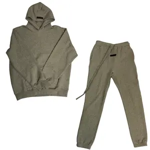 2022 Dark Oatmeal Hoodie Pants Set--Pullover Hoodie & Jogger Pants  Street Style Comfortable Warm Unisex Style Classic Print