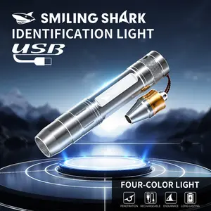 【ZY-D216】SmilingShark Professional Jade Torch Light Super Bright for Jade Jewelry Appraisal Yellow/ White/ 365nm/ 395nm Purple Light Flashlight Type-C Stepless Dimming	
