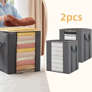 2Pcs/Set Extra Large Blanket Storage Bags,Breathable Clothes Storage Containers with Reinforced Handles,120L Comforter Storage Bags for Comforter Bedding Pillow Sheet,Valentine's Day Gifts,Tools & Hardware