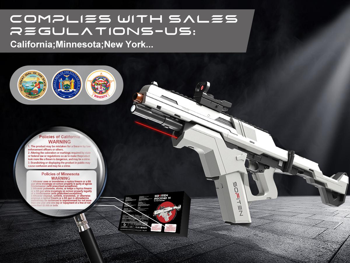 SOFITEN Ascend N,7.4V Full Auto Toy foam blaster set with Tactical Vest / Infrared / Flashlight / Power Indicator&Foldable Stock / 2 type darts, Toy gun set ideal for nerf guns fans 8+ boys girls; For Gift / family party / outdoorfun / Birthday / Practice