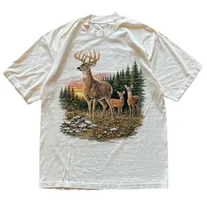 Deer T Shirt Vintage Style Nature T Shirt, Deer Nature Shirt, Retro Deer Graphic Tee, 90's Inspired Wildlife, Retro Nature Tee-  Unisex S-3XL - Menswear & Womenswear - Streetwear Tops - Casual Cotton Crewneck Shortsleeve Tshirt