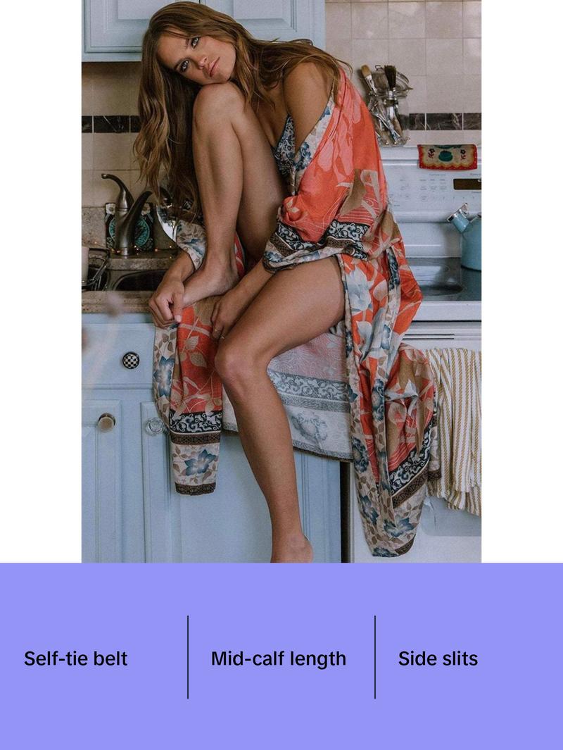 Boho Kimono, Boho Summer Kimono Dress, Bohemian Robe, Women Long Floral Kimono, Boho Cardigan, Bohemian Beach Kimono, Boho Kaftan Maxi Dress