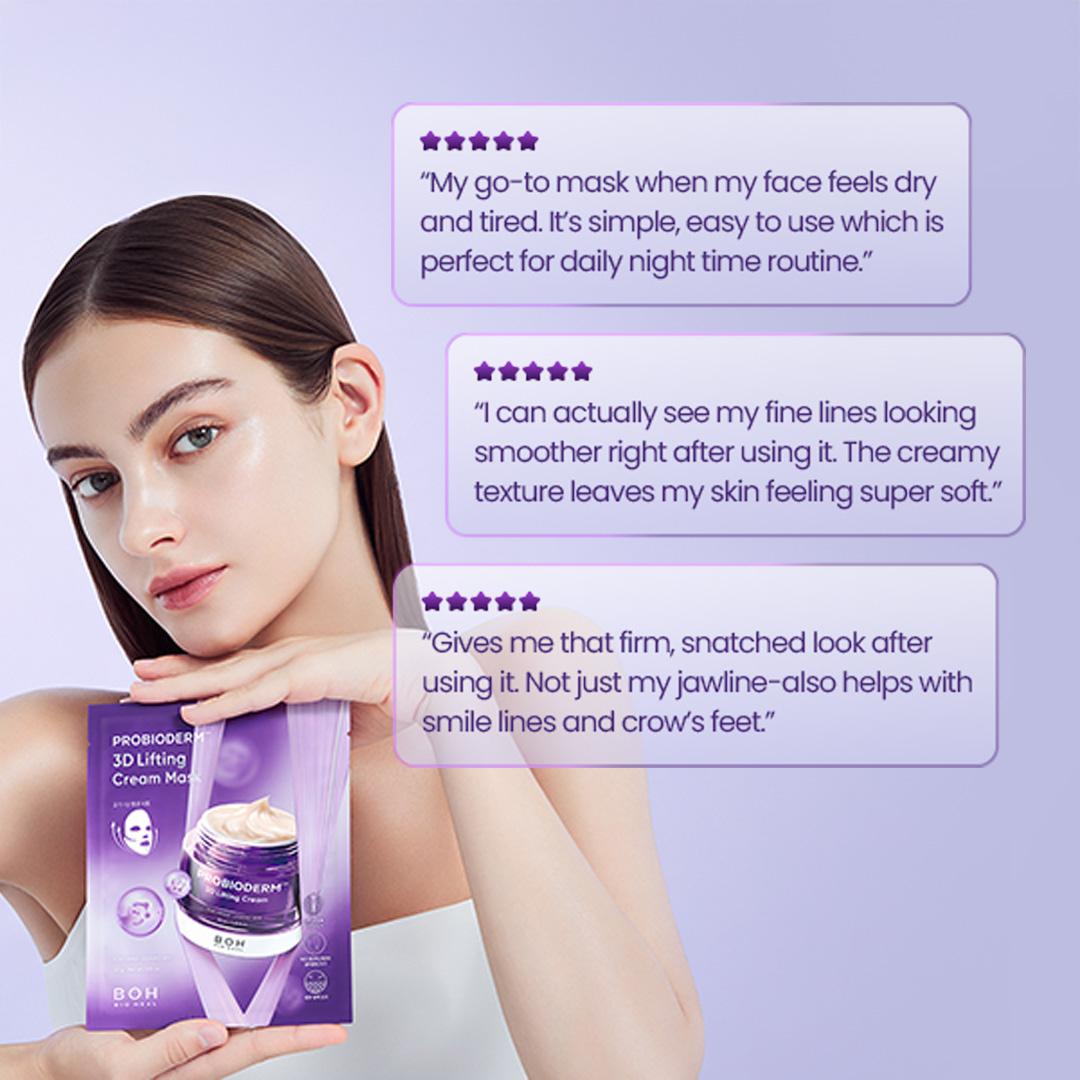 [BIOHEAL BOH Official] Probioderm 3D Lifting Cream Mask 6 Sheets | Firming & Sagging Skin | Smooth & Glowy Daily Facial Routine | Olive Young No.1 | Made in Korea