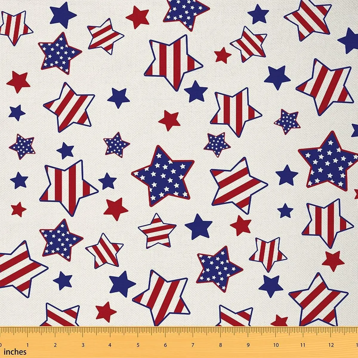 Stars Patriotic Fabric by The Yard,Memorial Day Independence Day Soft Polyester No Stretch Fabric,4th of July Decorative Fabrics,White Blue Red Crafts & Sewing Supplies